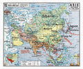 Carte Vidal Lablache 15 - ASIE POLITIQUE - 120 x 100 cm (reproduction ancienne carte scolaire)