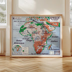 Carte Vidal Lablache 16 - AFRIQUE PHYSIQUE - 120 x 100 cm (reproduction ancienne carte scolaire)