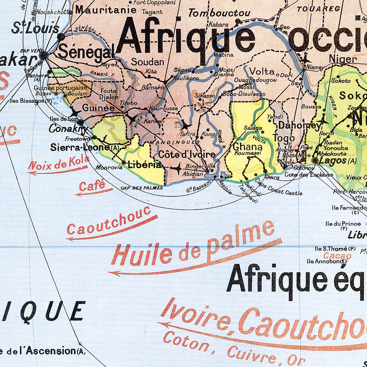 Carte Vidal Lablache 17 - AFRIQUE POLITIQUE - 120 x 100 cm (reproduction ancienne carte scolaire)