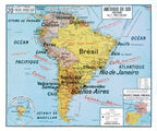 Carte Vidal Lablache 20 - AMERIQUE DU SUD - POLITIQUE - 120 x 100 cm (reproduction ancienne carte scolaire)