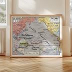 Carte Vidal Lablache 21 - OCEANIE - 120 x 100 cm (reproduction ancienne carte scolaire)