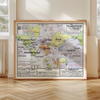 Carte Vidal Lablache 22 - PLANISPHERE LA COMMUNAUTE - 120 x 100 cm (reproduction ancienne carte scolaire)