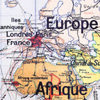 Carte Vidal Lablache 22 - PLANISPHERE LA COMMUNAUTE - 120 x 100 cm (reproduction ancienne carte scolaire)