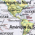 Carte Vidal Lablache 22 - PLANISPHERE LA COMMUNAUTE - 120 x 100 cm (reproduction ancienne carte scolaire)