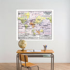 Carte Vidal Lablache 22 - PLANISPHERE LA COMMUNAUTE - 120 x 100 cm (reproduction ancienne carte scolaire)