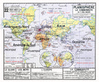 Carte Vidal Lablache 22 - PLANISPHERE LA COMMUNAUTE - 120 x 100 cm (reproduction ancienne carte scolaire)