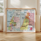 Carte Vidal Lablache 23 BIS & TER - PALESTINE - 120 x 100 cm (reproduction ancienne carte scolaire)