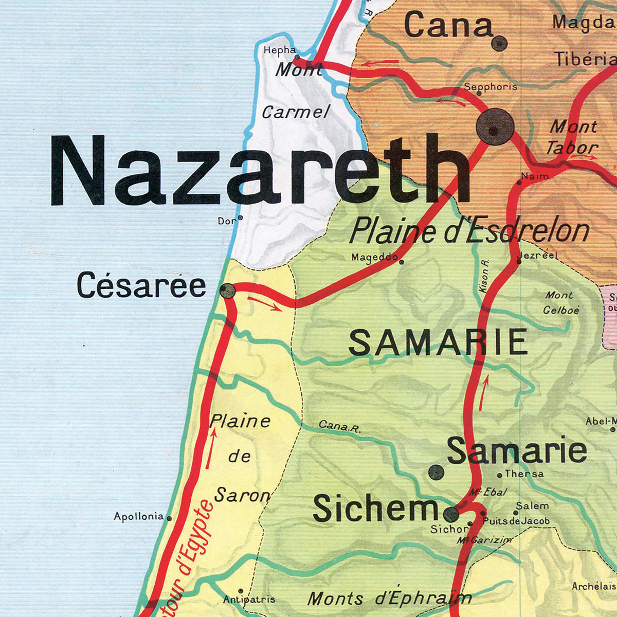 Carte Vidal Lablache 23 BIS & TER - PALESTINE - 120 x 100 cm (reproduction ancienne carte scolaire)