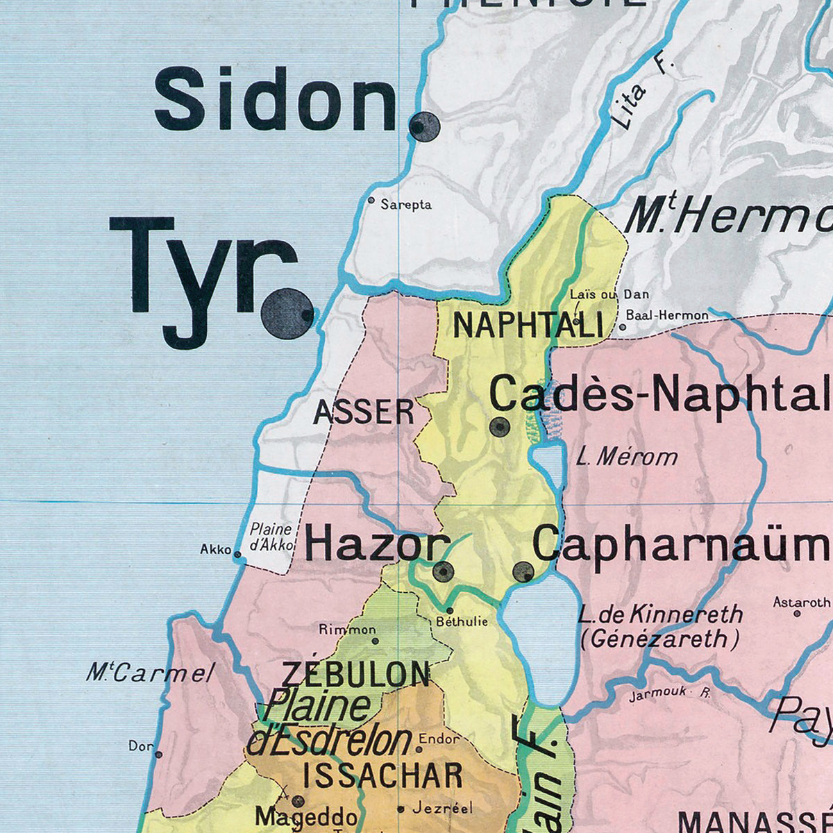 Carte Vidal Lablache 23 BIS & TER - PALESTINE - 120 x 100 cm (reproduction ancienne carte scolaire)