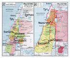 Carte Vidal Lablache 23 BIS & TER - PALESTINE - 120 x 100 cm (reproduction ancienne carte scolaire)