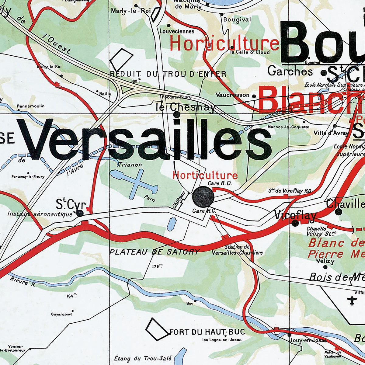 Carte Vidal Lablache 24 BIS - PARIS ET ENVIRONS - 120 x 100 cm (reproduction ancienne carte scolaire)