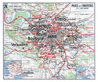 Carte Vidal Lablache 24 BIS - PARIS ET ENVIRONS - 120 x 100 cm (reproduction ancienne carte scolaire)