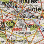 Carte Vidal Lablache 24 - PARIS CAPITALE - 120 x 100 cm (reproduction ancienne carte scolaire)
