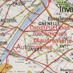 Carte Vidal Lablache 24 - PARIS CAPITALE - 120 x 100 cm (reproduction ancienne carte scolaire)