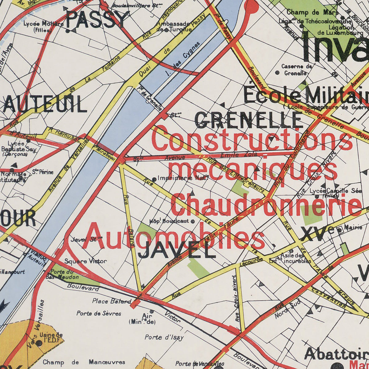 Carte Vidal Lablache 24 - PARIS CAPITALE - 120 x 100 cm (reproduction ancienne carte scolaire)