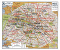Carte Vidal Lablache 24 - PARIS CAPITALE - 120 x 100 cm (reproduction ancienne carte scolaire)