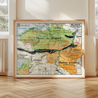 Carte Vidal Lablache 25 - BELGIQUE - PHYSIQUE ET AGRICOLE - 120 x 100 cm (reproduction ancienne carte scolaire)