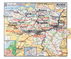 Carte Vidal Lablache 25 BIS - BELGIQUE - POLITIQUE ET INDUSTRIELLE - 120 x 100 cm (reproduction ancienne carte scolaire)