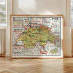 Carte Vidal Lablache 26 BIS - SUISSE - POLITIQUE ET INDUSTRIELLE - 120 x 100 cm (reproduction ancienne carte scolaire)