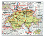 Carte Vidal Lablache 26 BIS - SUISSE - POLITIQUE ET INDUSTRIELLE - 120 x 100 cm (reproduction ancienne carte scolaire)