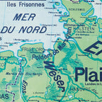 Carte Vidal Lablache 27 - ALLEMAGNE POLOGNE AUTRICHE - PHYSIQUE - 120 x 100 cm (reproduction ancienne carte scolaire)