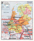 Carte Vidal Lablache 29 BIS - PAYS-BAS - POLITIQUE ET INDUSTRIELLE - 100 x 120 cm (reproduction ancienne carte scolaire)