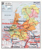 Carte Vidal Lablache 29 BIS - PAYS-BAS - POLITIQUE ET INDUSTRIELLE - 100 x 120 cm (reproduction ancienne carte scolaire)