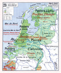 Carte Vidal Lablache 29 - PAYS-BAS - PHYSIQUE ET AGRICOLE - 100 x 120 cm (reproduction ancienne carte scolaire)