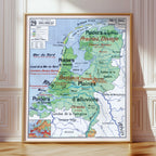 Carte Vidal Lablache 29 - PAYS-BAS - PHYSIQUE ET AGRICOLE - 100 x 120 cm (reproduction ancienne carte scolaire)