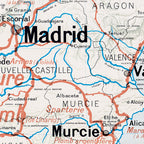 Carte Vidal Lablache 31 BIS - ESPAGNE ET PORTUGAL - POLITIQUE ET INDUSTRIELLE - 120 x 100 cm (reproduction ancienne carte scolai