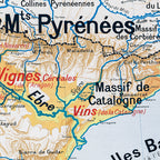 Carte Vidal Lablache 31 - ESPAGNE ET PORTUGAL - PHYSIQUE ET AGRICOLE - 120 x 100 cm (reproduction ancienne carte scolaire)