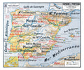 Carte Vidal Lablache 31 - ESPAGNE ET PORTUGAL - PHYSIQUE ET AGRICOLE - 120 x 100 cm (reproduction ancienne carte scolaire)