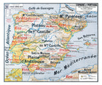 Carte Vidal Lablache 31 - ESPAGNE ET PORTUGAL - PHYSIQUE ET AGRICOLE - 120 x 100 cm (reproduction ancienne carte scolaire)