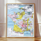 Carte Jean Brunhes et C. Robert-Muller 32 BIS - FRANCE MINERALE - 100 x 120 cm (reproduction ancienne carte scolaire)