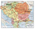 Carte Vidal Lablache 33 BIS - ETATS BALKANIQUES - POLITIQUE - 120 x 100 cm (reproduction ancienne carte scolaire)
