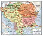 Carte Vidal Lablache 33 BIS - ETATS BALKANIQUES - POLITIQUE - 120 x 100 cm (reproduction ancienne carte scolaire)