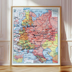 Carte Vidal Lablache 34 BIS - URSS ET FINLANDE - POLITIQUE ET INDUSTRIELLE - 100 x 120 cm (reproduction ancienne carte scolaire)