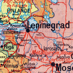 Carte Vidal Lablache 34 BIS - URSS ET FINLANDE - POLITIQUE ET INDUSTRIELLE - 100 x 120 cm (reproduction ancienne carte scolaire)