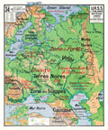 Carte Vidal Lablache 34 - URSS ET FINLANDE - PHYSIQUE ET AGRICOLE - 100 x 120 cm (reproduction ancienne carte scolaire)