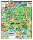 Carte Vidal Lablache 34 - URSS ET FINLANDE - PHYSIQUE ET AGRICOLE - 100 x 120 cm (reproduction ancienne carte scolaire)
