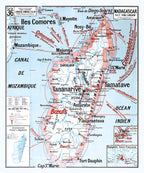 Carte Vidal Lablache 36 - MADAGASCAR - 100 x 120 cm (reproduction ancienne carte scolaire)