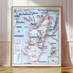Carte Vidal Lablache 36 - MADAGASCAR - 100 x 120 cm (reproduction ancienne carte scolaire)