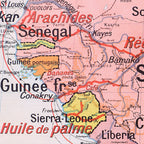 Carte Vidal Lablache 37 - AFRIQUE OCCIDENTALE - 120 x 100 cm (reproduction ancienne carte scolaire)