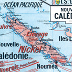 Carte Vidal Lablache 37 BIS - ANTILLES GUYANE NOUVELLE-CALEDONIE - 120 x 100 cm (reproduction ancienne carte scolaire)