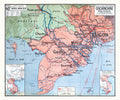 Carte Vidal Lablache 40 BIS - COCHINCHINE POLITIQUE - 120 x 100 cm (reproduction ancienne carte scolaire)