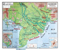 Carte Vidal Lablache 40 - COCHINCHINE PHYSIQUE - 120 x 100 cm (reproduction ancienne carte scolaire)