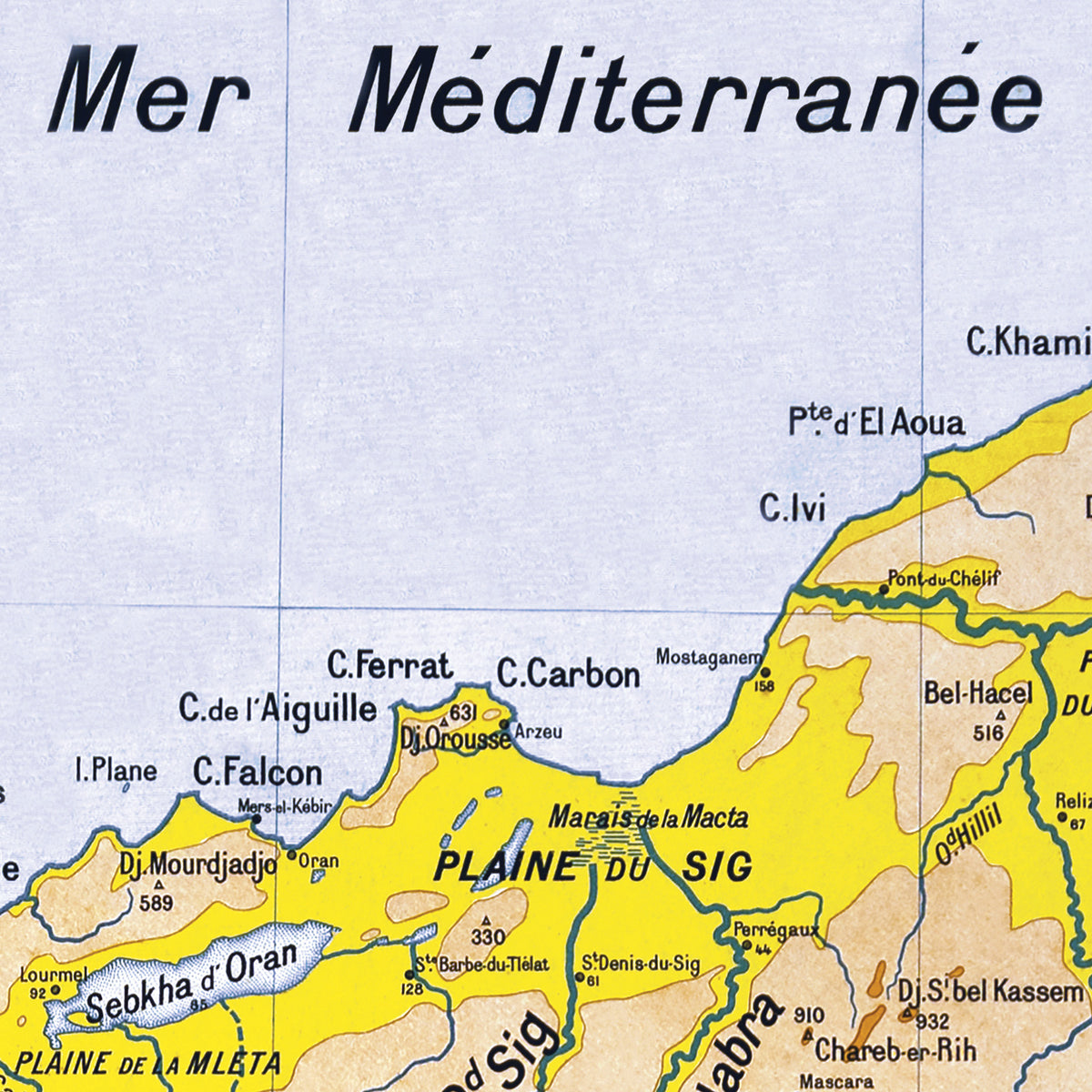 Carte Vidal Lablache 41 - DEPARTEMENT D'ORAN - 100 x 120 cm (reproduction ancienne carte scolaire)
