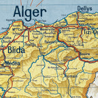 Carte Vidal Lablache 42 BIS - DEPARTEMENT D'ALGER - 100 x 120 cm (reproduction ancienne carte scolaire)