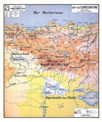 Carte Vidal Lablache 43 - DEPARTEMENT DE CONSTANTINE - 100 x 120 cm (reproduction ancienne carte scolaire)