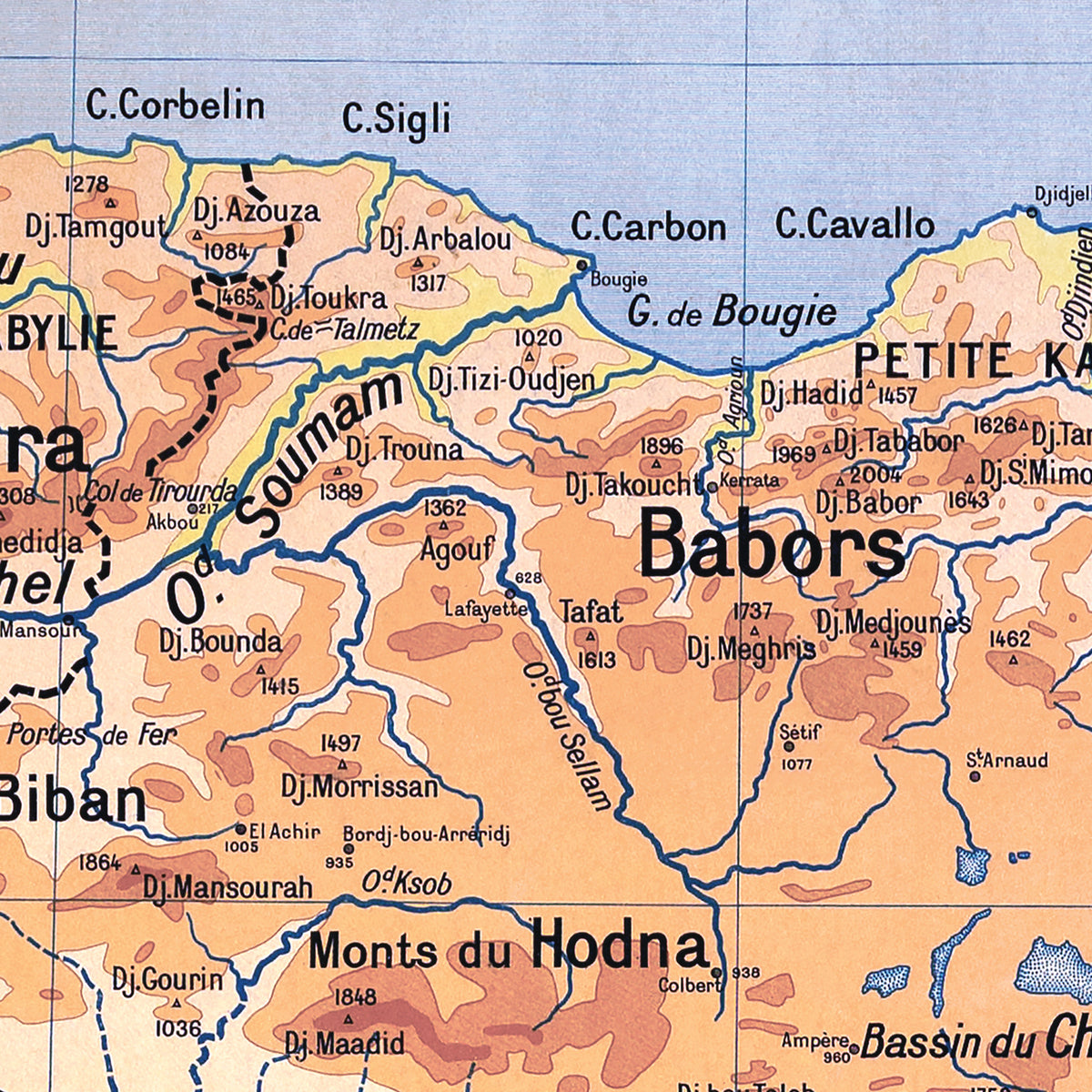 Carte Vidal Lablache 43 - DEPARTEMENT DE CONSTANTINE - 100 x 120 cm (reproduction ancienne carte scolaire)